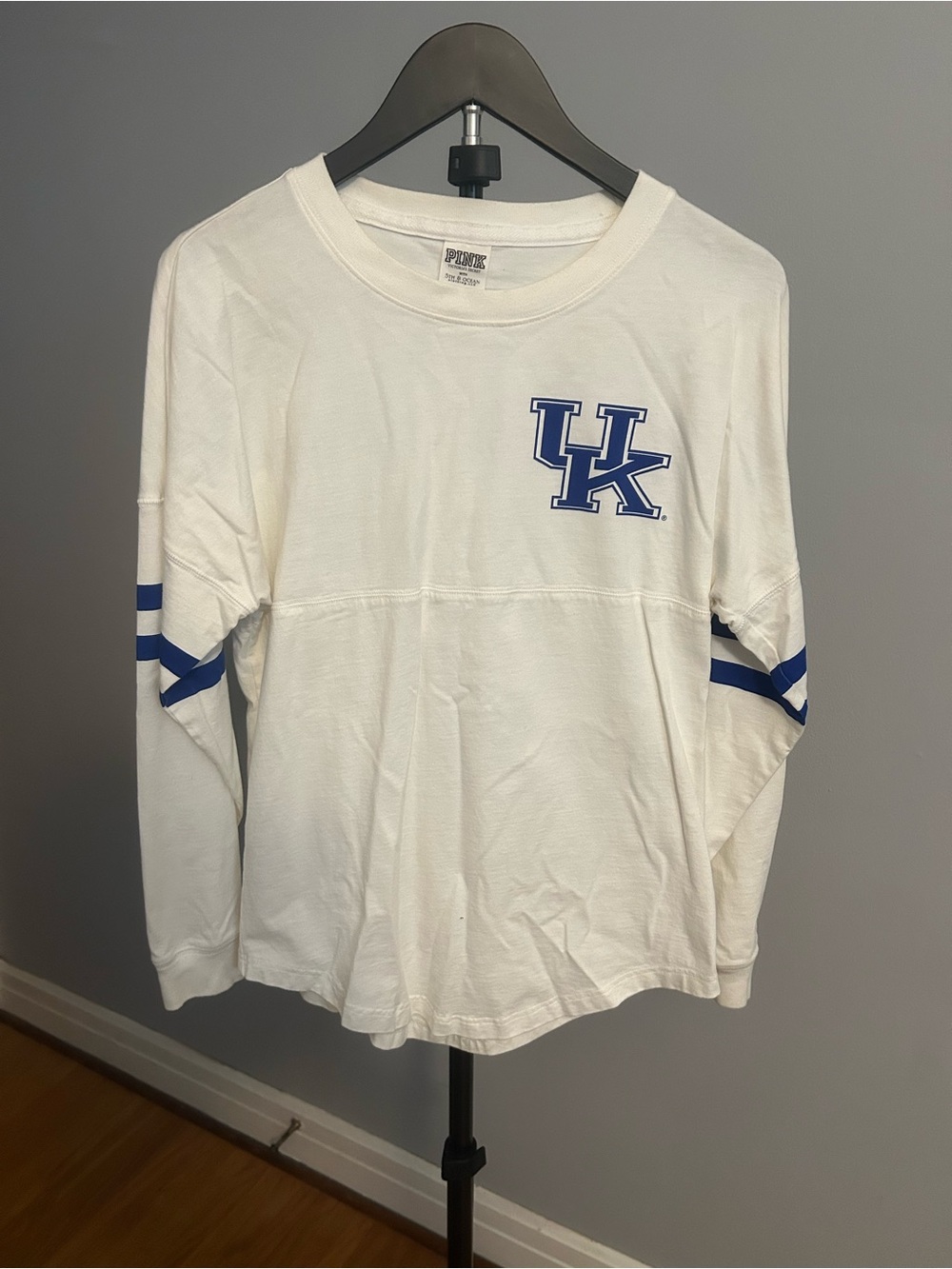 PINK Victoria's Secret White Long Sleeve UK Spirit Jersey